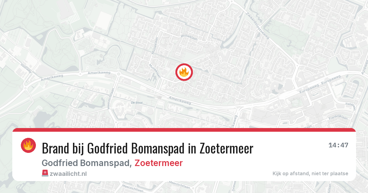 Brand bij Godfried Bomanspad in Zoetermeer — 4 jul 2026
