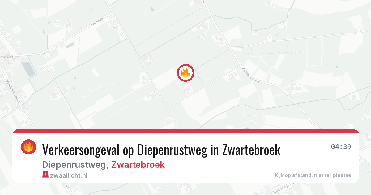 Verkeersongeval op Diepenrustweg in Zwartebroek — 8 jun 2026