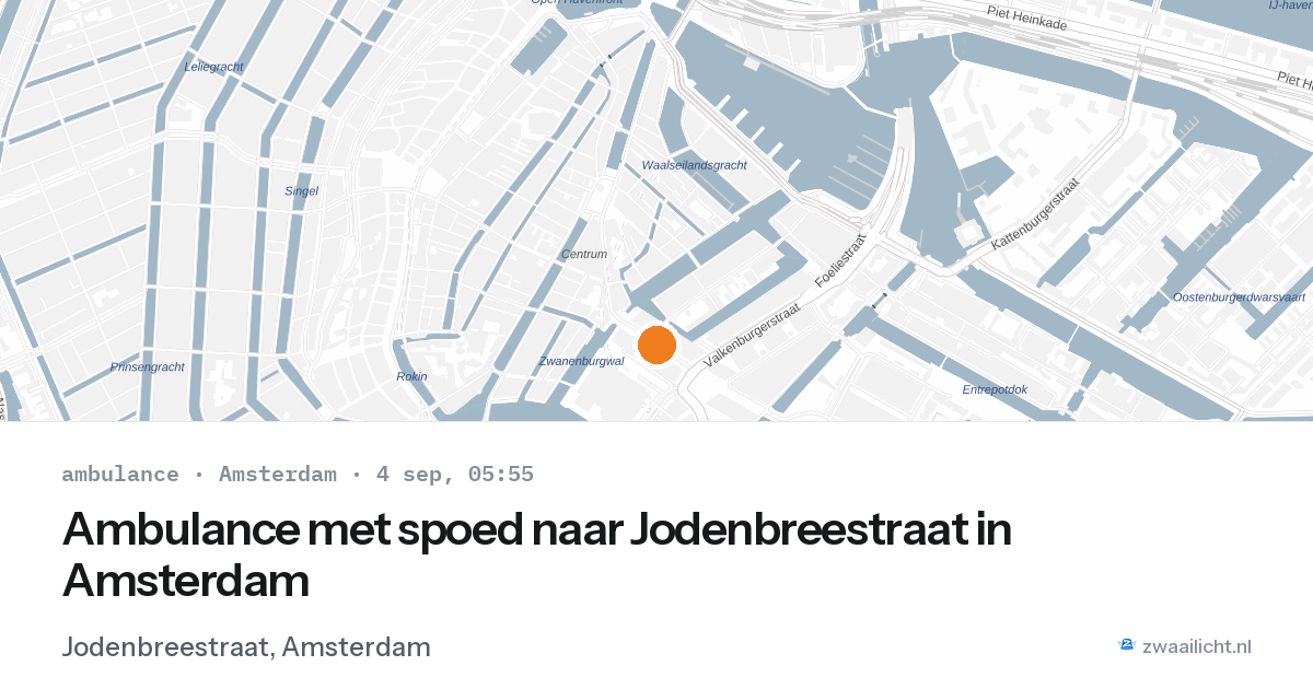 Ambulance met spoed naar Jodenbreestraat in Amsterdam — 4 sep 2026