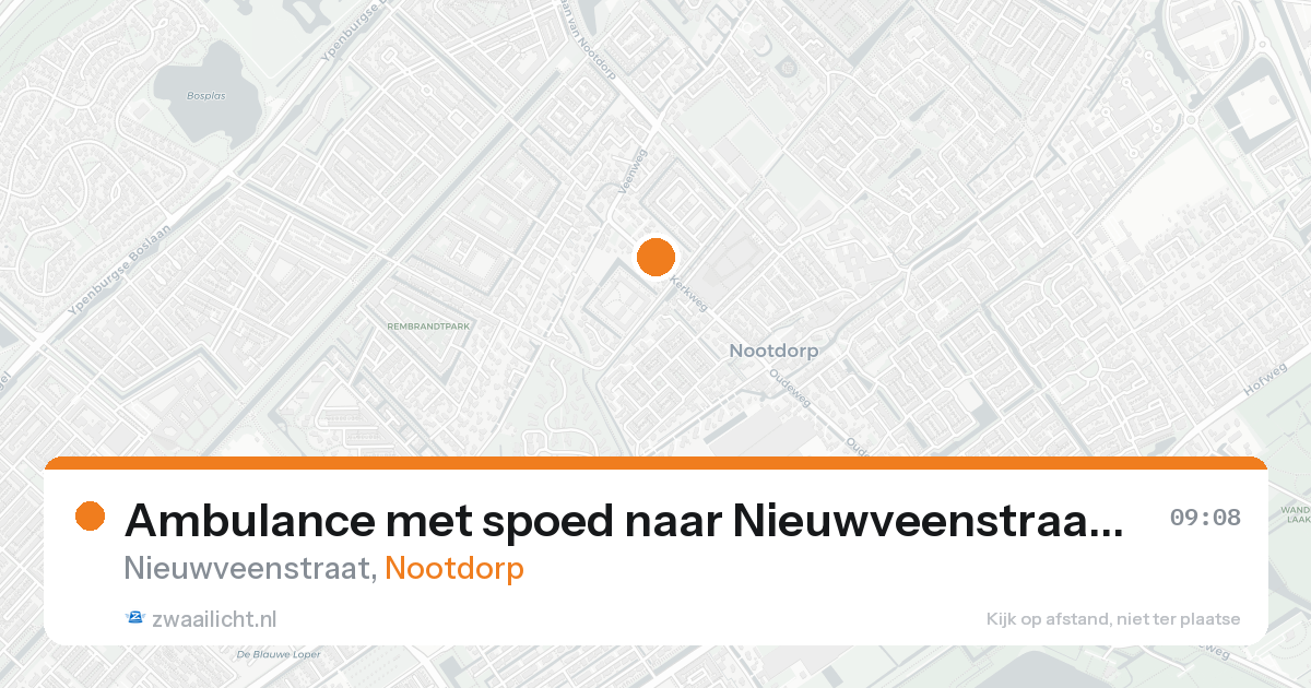 Ambulance met spoed naar Nieuwveenstraat in Nootdorp — 21 aug 2026