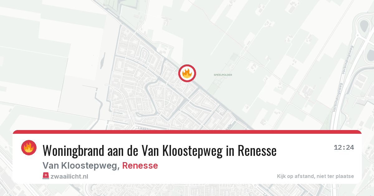 Woningbrand aan de Van Kloostepweg in Renesse — 13 jun 2026