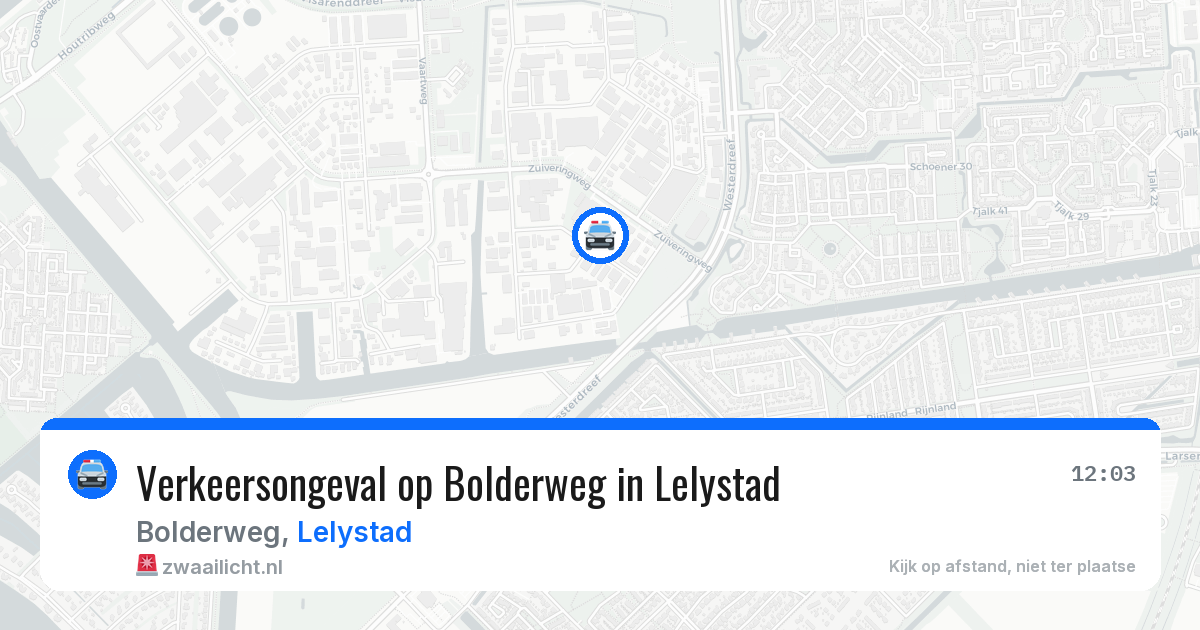 Verkeersongeval op Bolderweg in Lelystad — 6 aug 2026