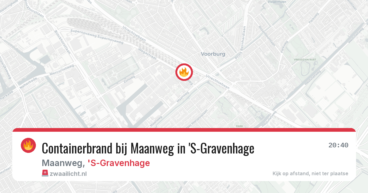 Containerbrand bij Maanweg in 'S-Gravenhage — 1 mei 2026