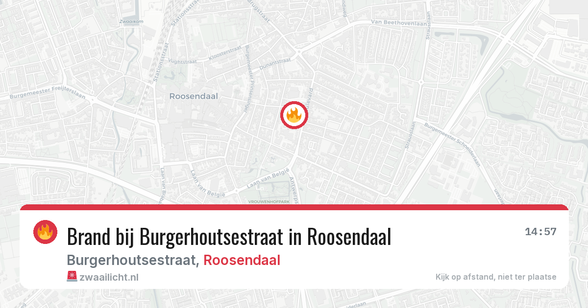 Brand bij Burgerhoutsestraat in Roosendaal — 8 jun 2026