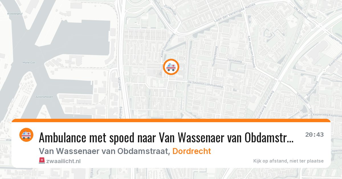 Ambulance met spoed naar Van Wassenaer van Obdamstraat in Dordrecht — 17 feb 2026