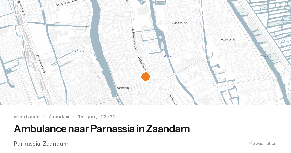 Ambulance naar Parnassia in Zaandam — 15 jun 2026