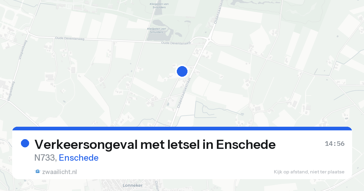 Verkeersongeval met letsel in Enschede — 24 aug 2026