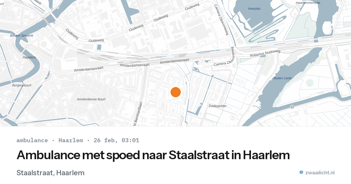 Ambulance met spoed naar Staalstraat in Haarlem — 26 feb 2026
