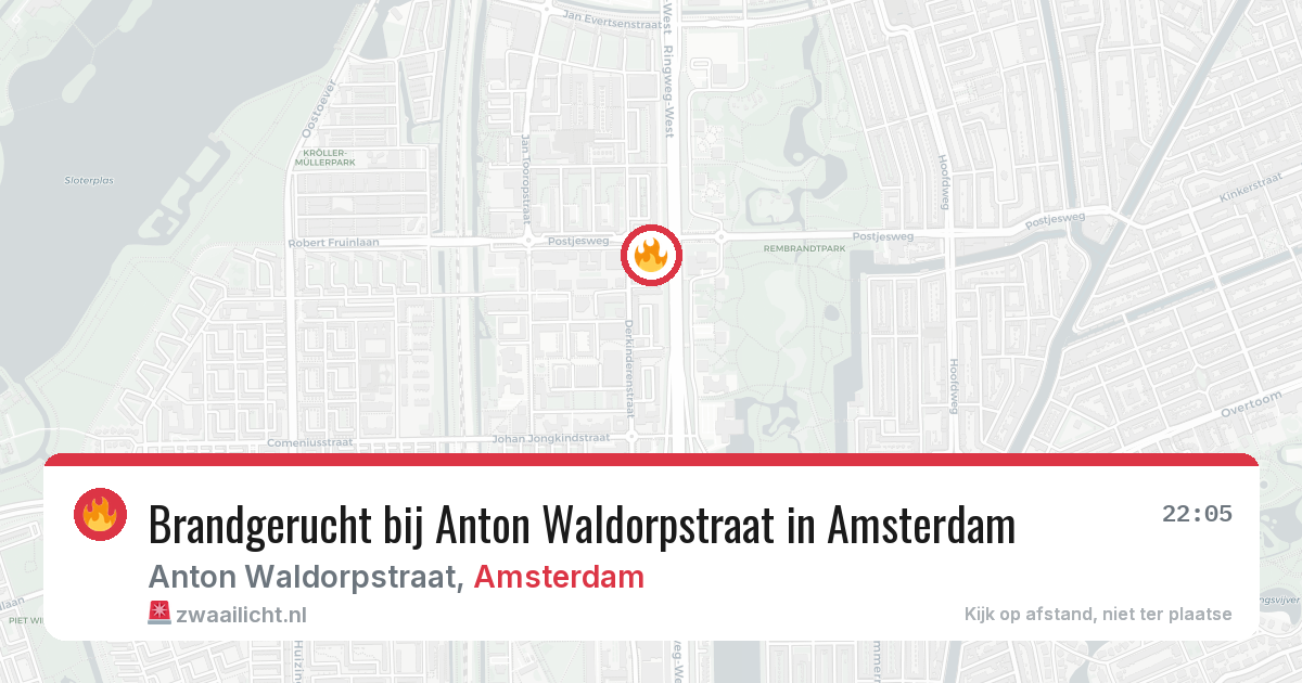 Brandgerucht bij Anton Waldorpstraat in Amsterdam — 25 mei 2026