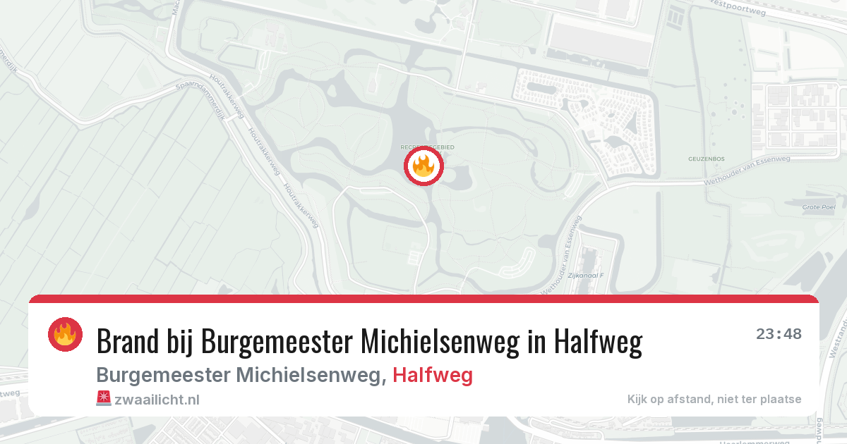 Brand bij Burgemeester Michielsenweg in Halfweg — 1 mei 2026