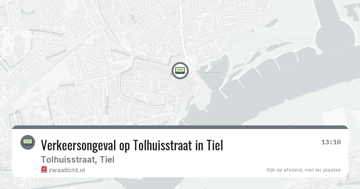 Verkeersongeval op Tolhuisstraat in Tiel — 5 aug 2026