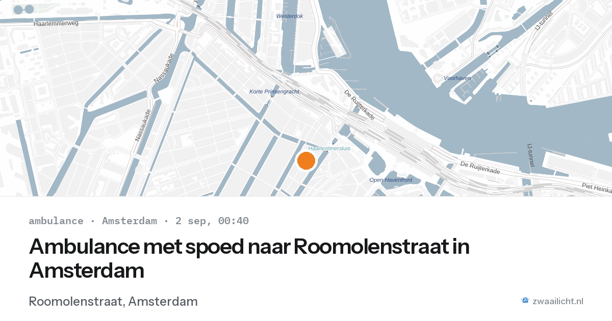 Ambulance met spoed naar Roomolenstraat in Amsterdam — 1 sep 2026