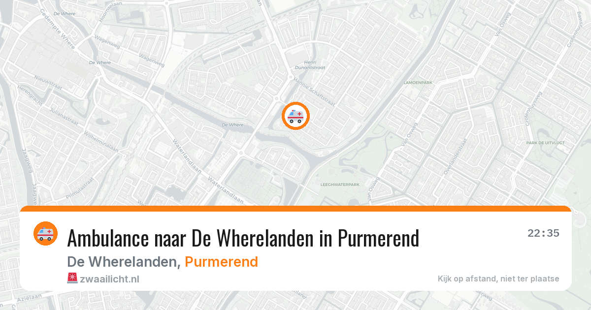 Ambulance naar De Wherelanden in Purmerend — 30 jul 2026