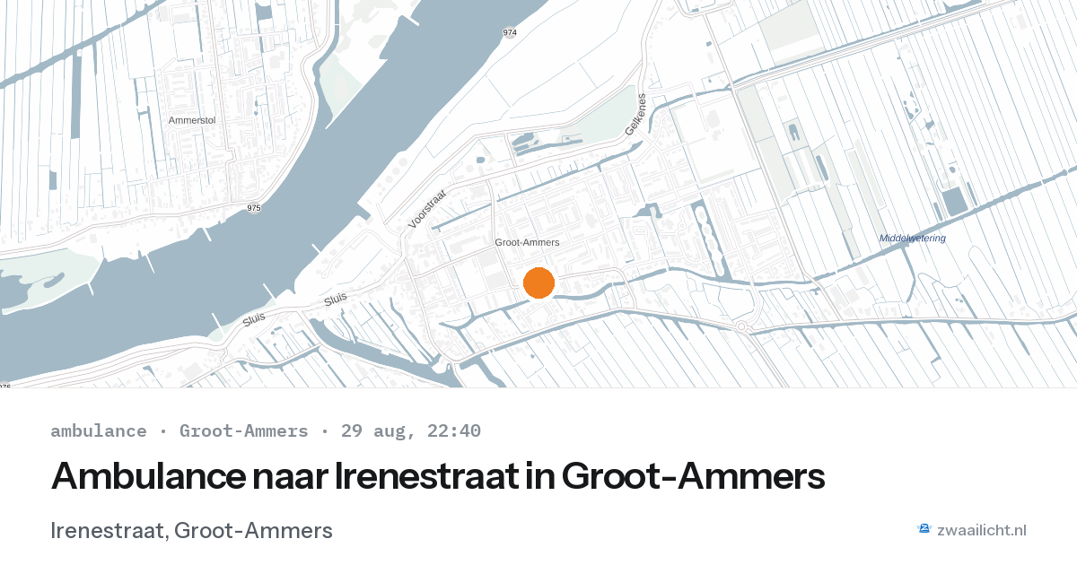 Ambulance naar Irenestraat in Groot-Ammers — 29 aug 2026