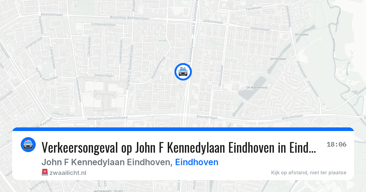 Verkeersongeval op John F Kennedylaan Eindhoven in Eindhoven — 10 aug 2026
