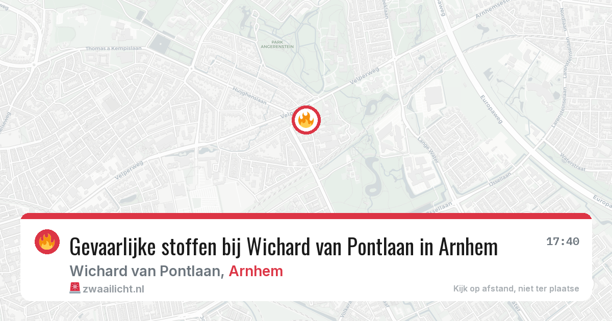 Gevaarlijke stoffen bij Wichard van Pontlaan in Arnhem — 29 jun 2026