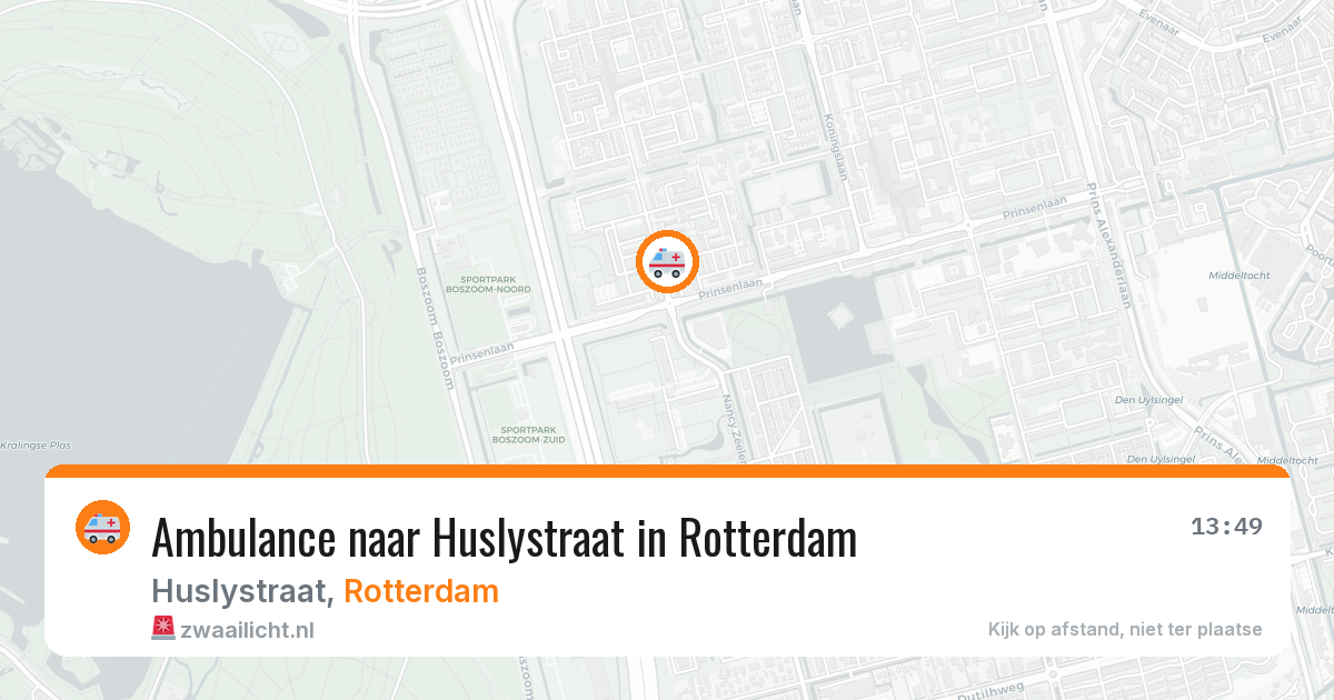 Ambulance naar Huslystraat in Rotterdam — 28 mei 2026