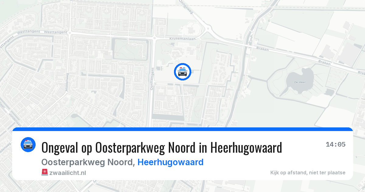 Ongeval op Oosterparkweg Noord in Heerhugowaard — 12 aug 2026