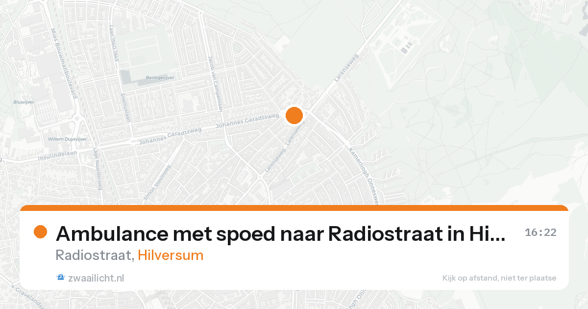 Ambulance met spoed naar Radiostraat in Hilversum — 18 aug 2026