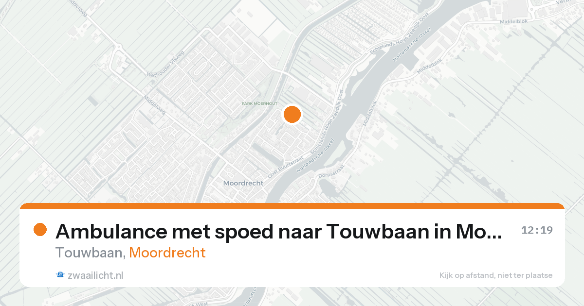 Ambulance met spoed naar Touwbaan in Moordrecht — 21 aug 2026