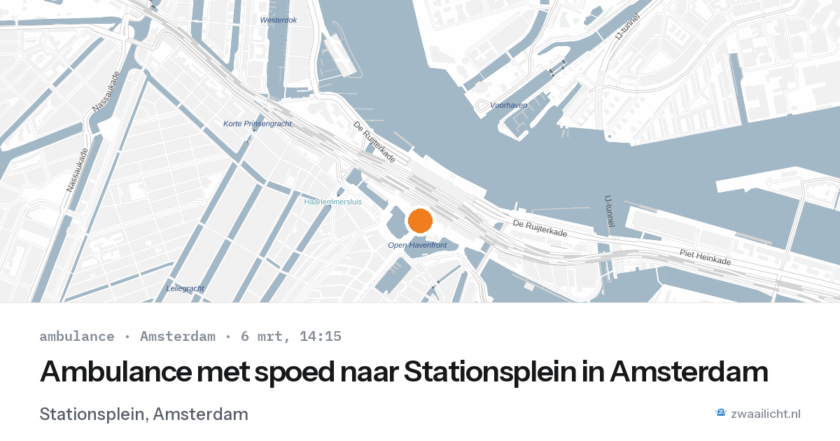 Ambulance met spoed naar Stationsplein in Amsterdam — 6 mrt 2026