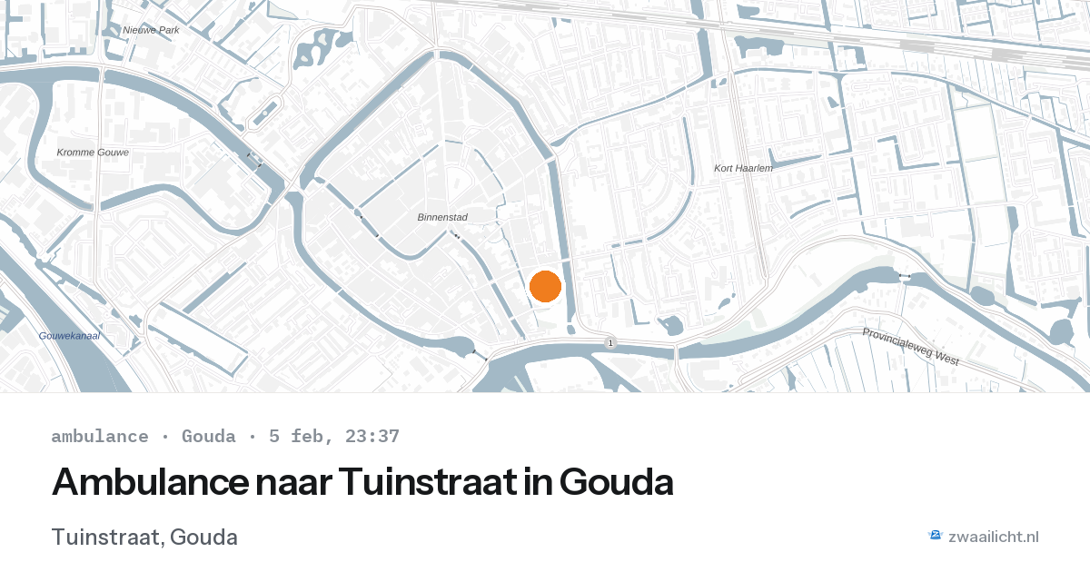 Ambulance naar Tuinstraat in Gouda — 5 feb 2026