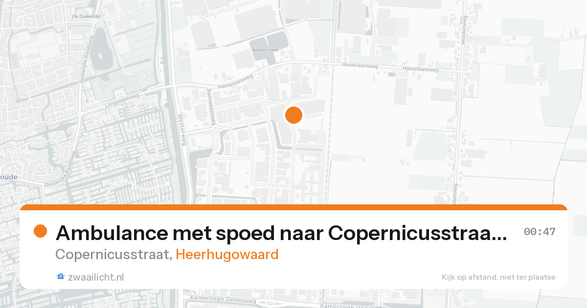 Ambulance met spoed naar Copernicusstraat in Heerhugowaard — 15 aug 2026