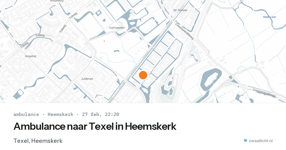 Ambulance naar Texel in Heemskerk — 27 feb 2026