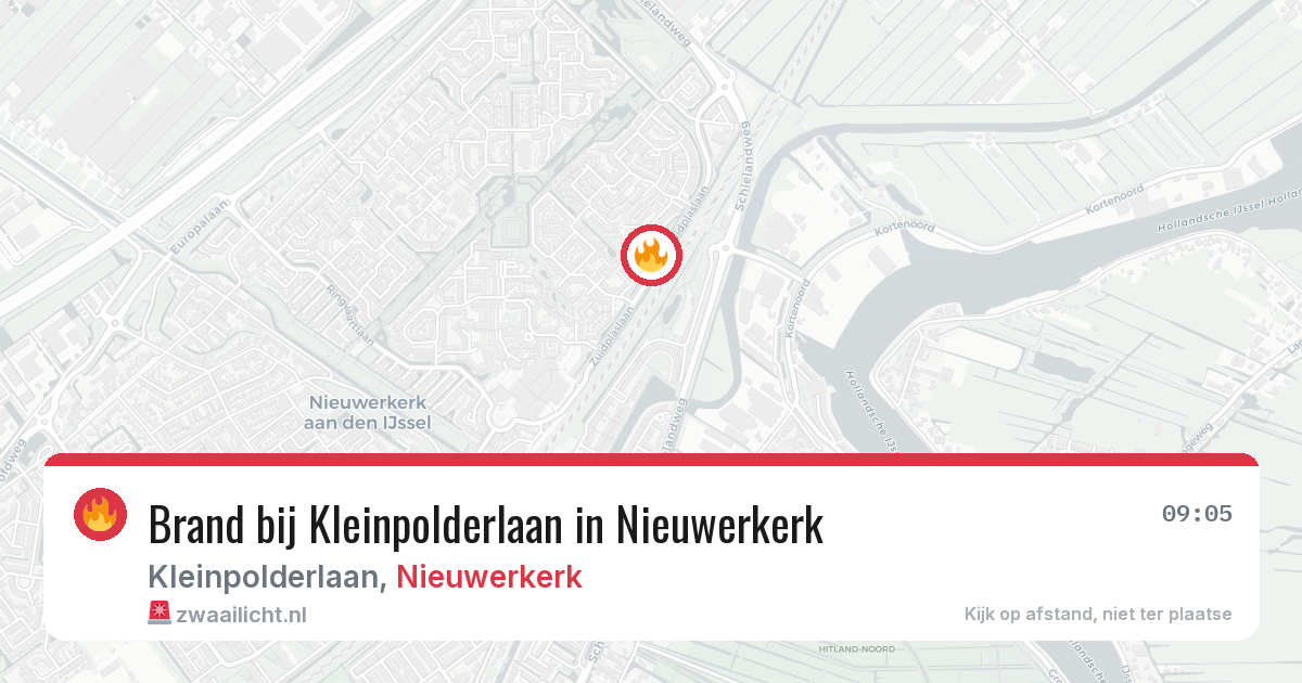 Brand bij Kleinpolderlaan in Nieuwerkerk — 8 apr 2026