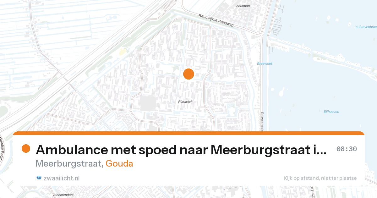 Ambulance met spoed naar Meerburgstraat in Gouda — 27 aug 2026