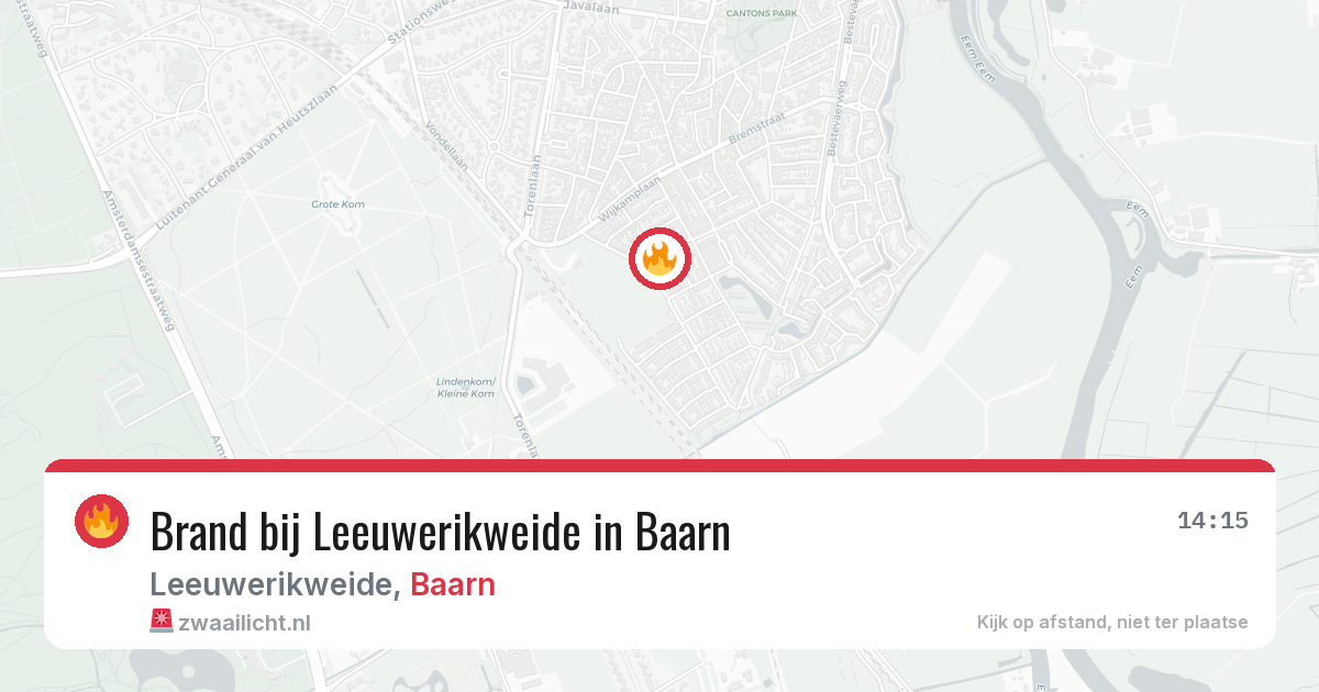 Brand bij Leeuwerikweide in Baarn — 24 jul 2026