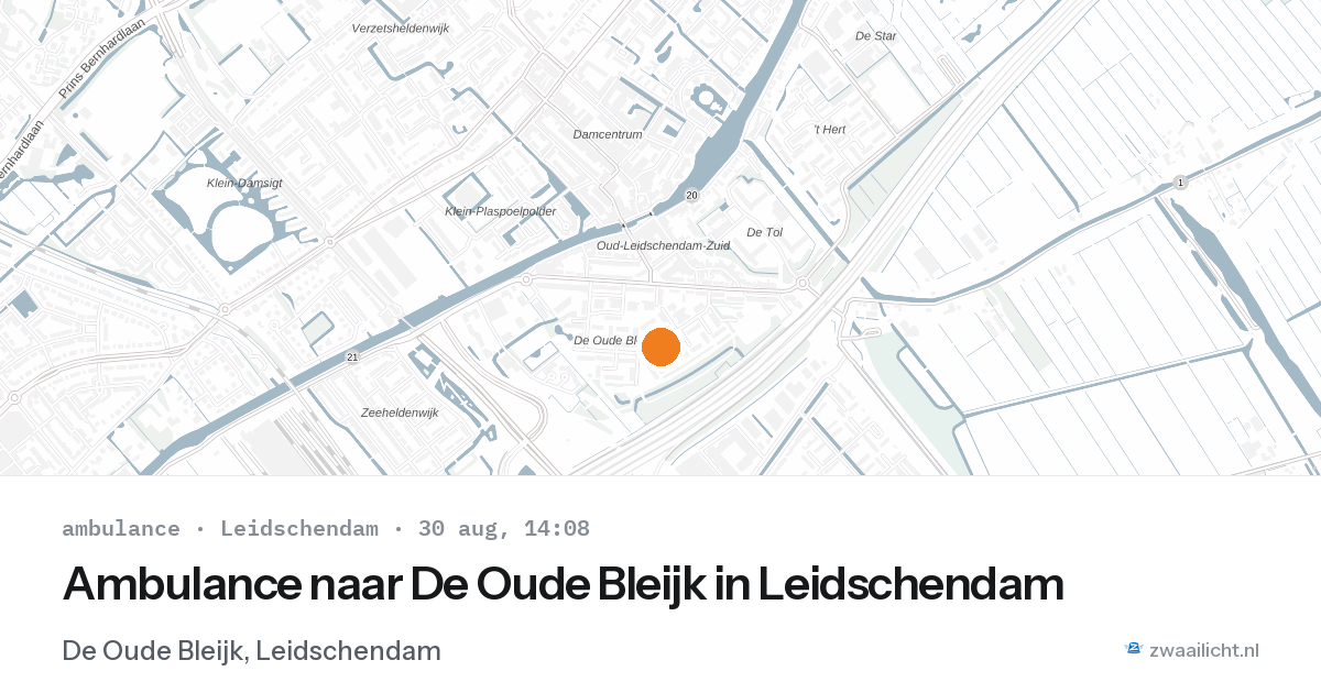 Ambulance naar De Oude Bleijk in Leidschendam — 30 aug 2026