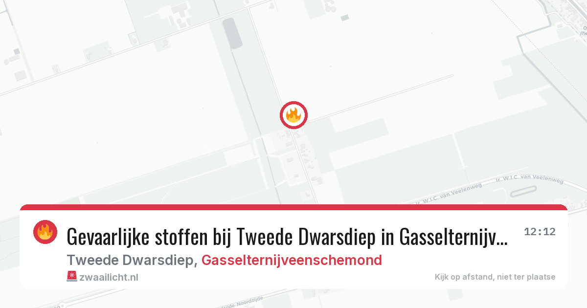 Gevaarlijke stoffen bij Tweede Dwarsdiep in Gasselternijveenschemond — 1 aug 2026