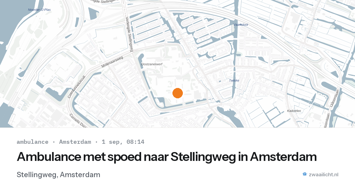 Ambulance met spoed naar Stellingweg in Amsterdam — 1 sep 2026