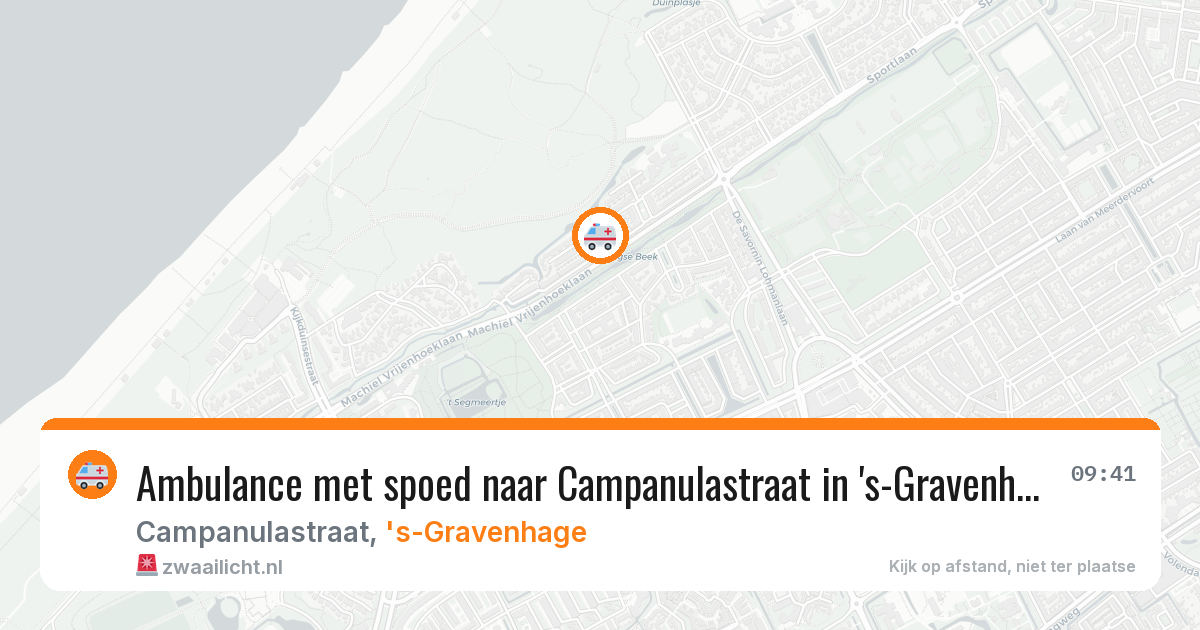 Ambulance met spoed naar Campanulastraat in 's-Gravenhage — 14 aug 2026