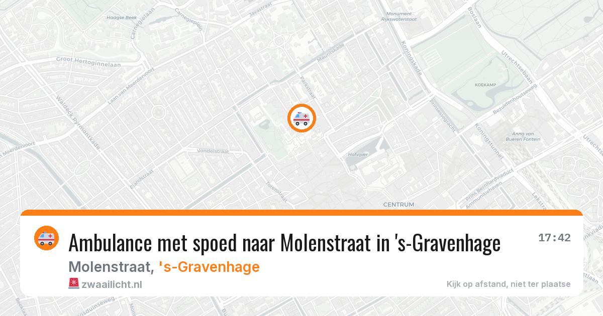 Ambulance met spoed naar Molenstraat in 's-Gravenhage — 25 feb 2026