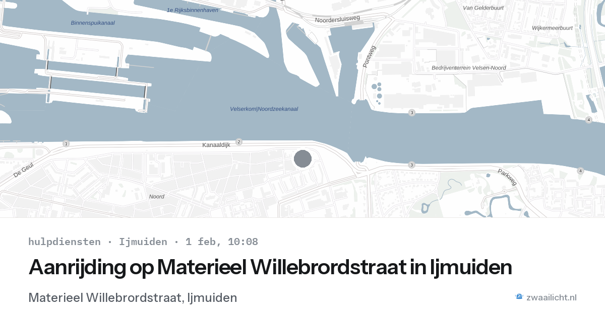 Aanrijding op Materieel Willebrordstraat in Ijmuiden — 1 feb 2026