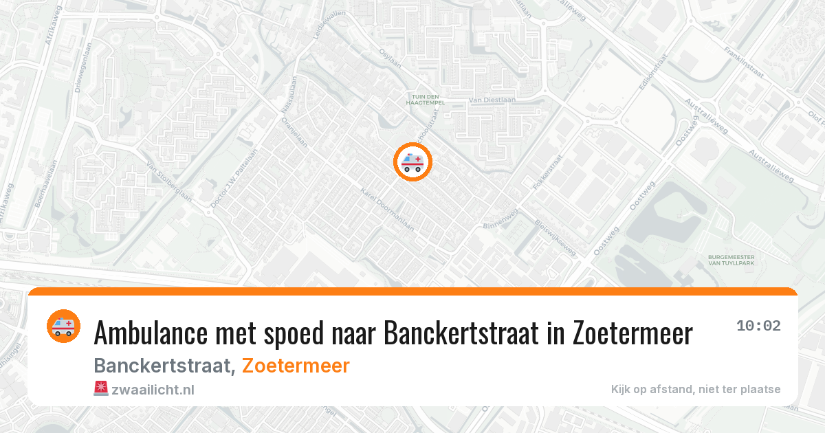 Ambulance met spoed naar Banckertstraat in Zoetermeer — 2 jul 2026