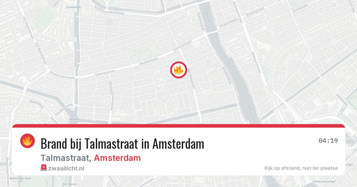 Brand bij Talmastraat in Amsterdam — 6 aug 2026