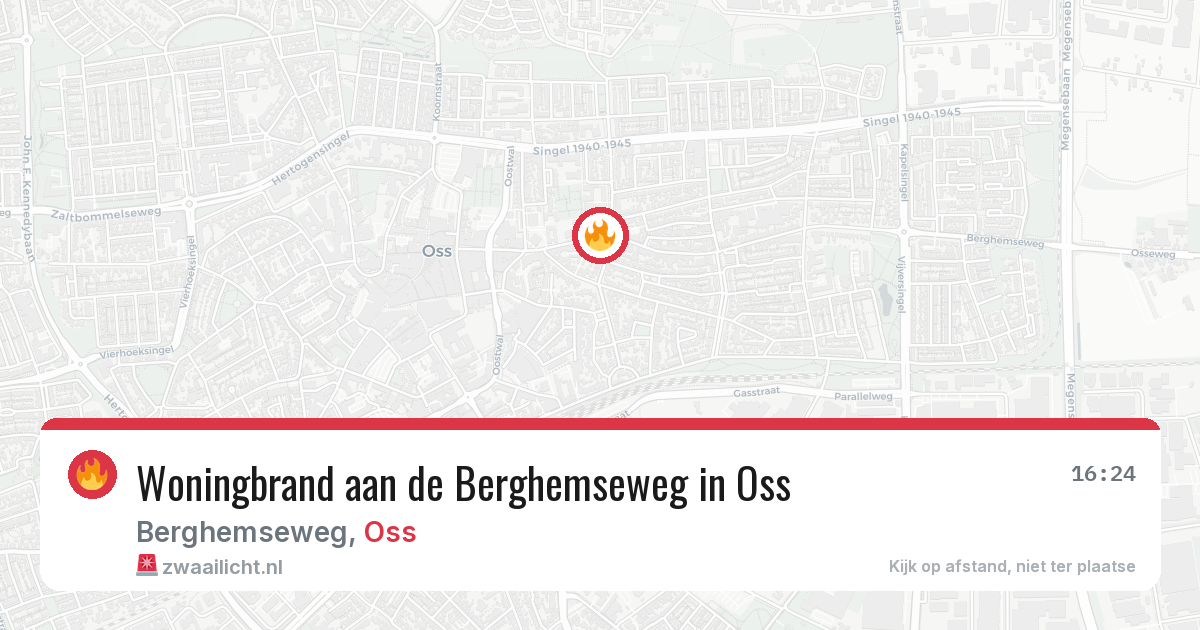 Woningbrand aan de Berghemseweg in Oss — 6 jul 2026