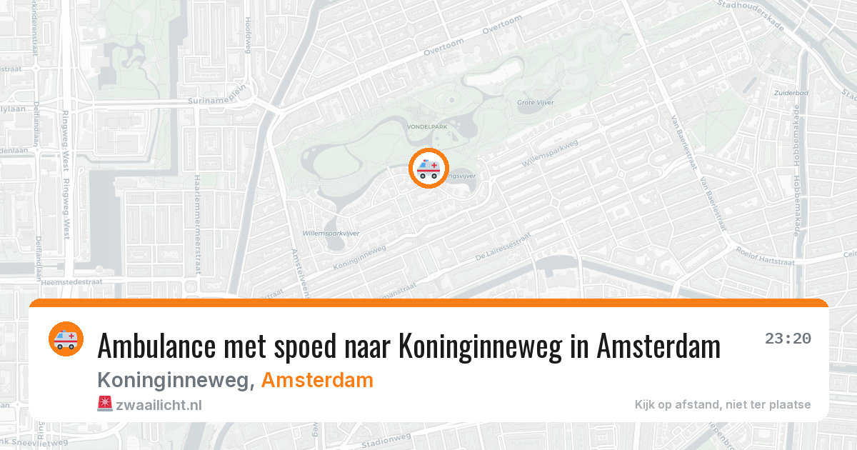 Ambulance met spoed naar Koninginneweg in Amsterdam — 12 aug 2026