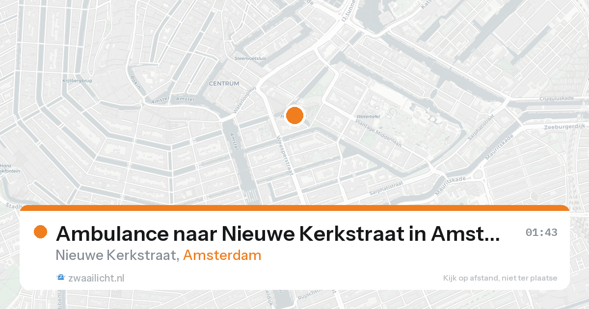 Ambulance naar Nieuwe Kerkstraat in Amsterdam — 24 aug 2026
