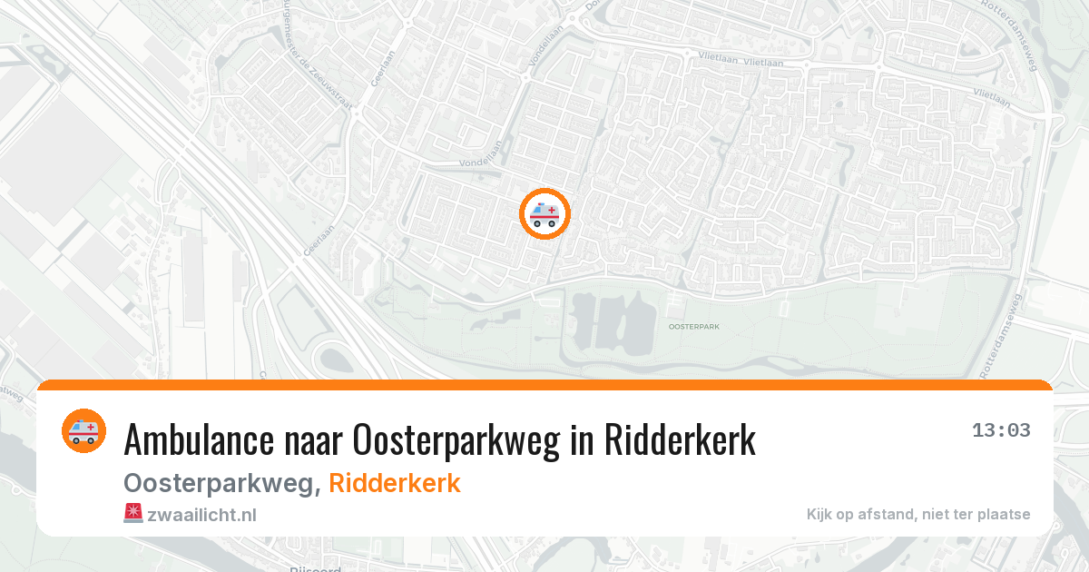 Ambulance naar Oosterparkweg in Ridderkerk — 15 jun 2026