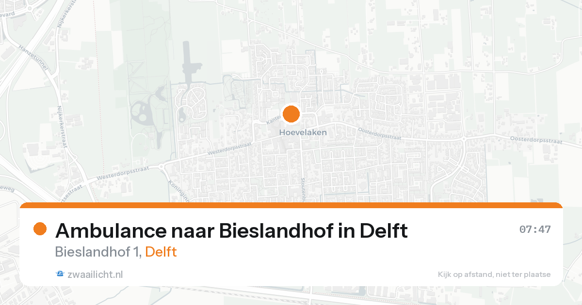Ambulance naar Bieslandhof in Delft — 8 feb 2026