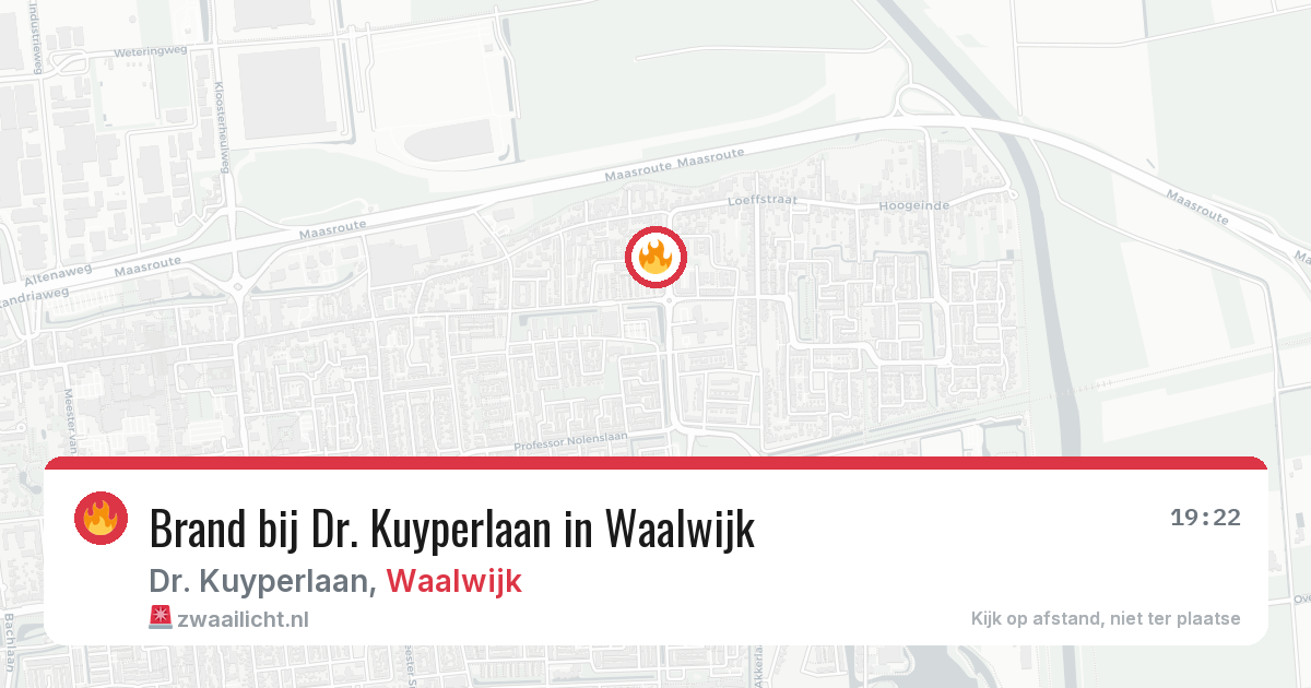 Brand bij Dr. Kuyperlaan in Waalwijk — 2 jul 2026