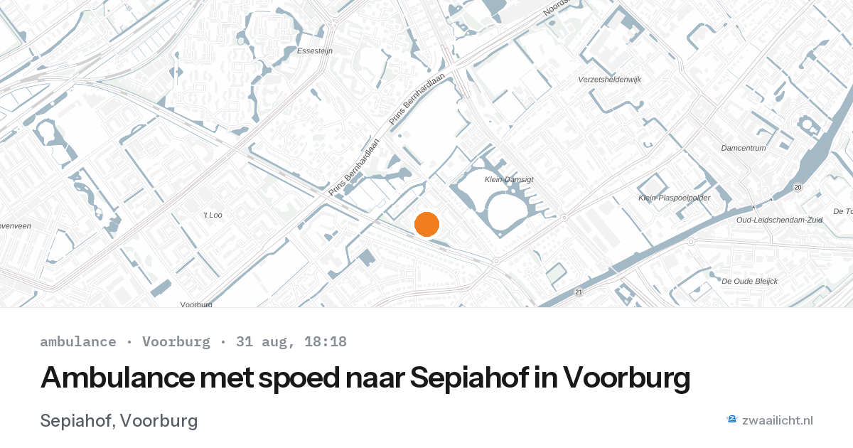 Ambulance met spoed naar Sepiahof in Voorburg — 31 aug 2026