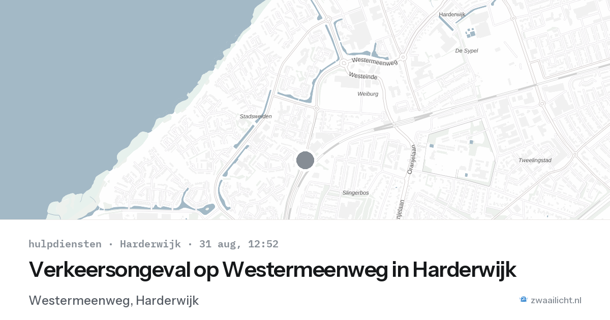 Verkeersongeval op Westermeenweg in Harderwijk — 31 aug 2026