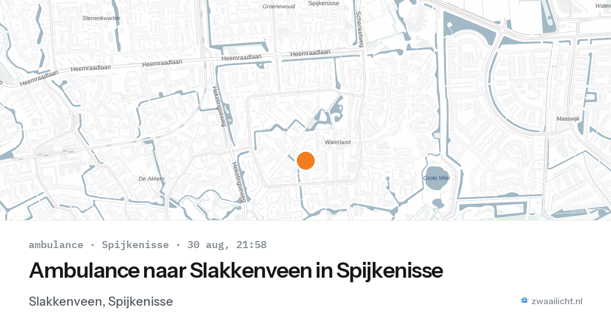 Ambulance naar Slakkenveen in Spijkenisse — 30 aug 2026