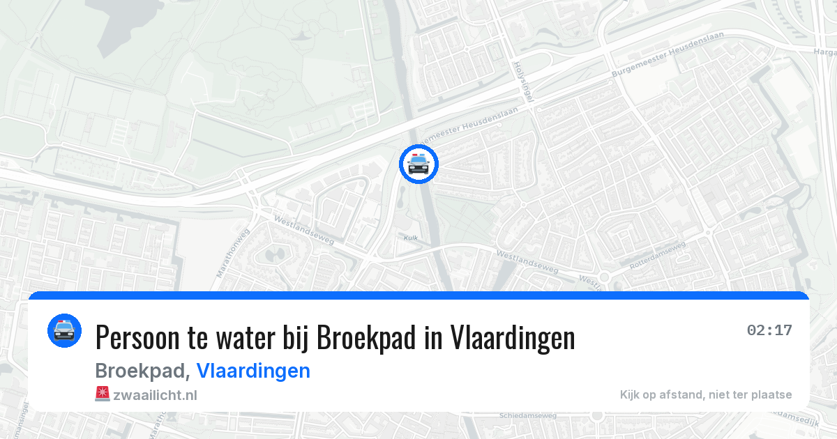 Persoon te water bij Broekpad in Vlaardingen — 28 jun 2026