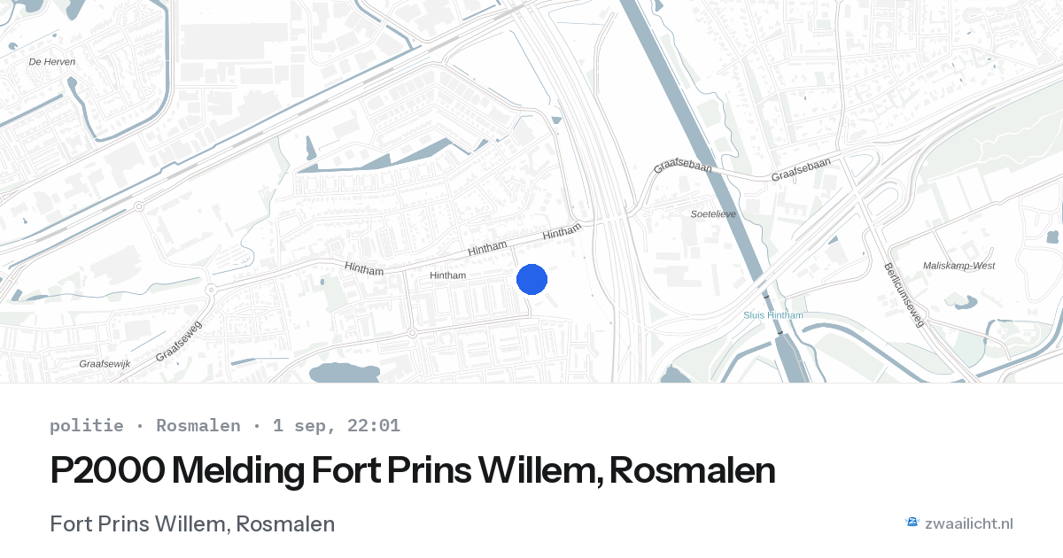 P2000 Melding Fort Prins Willem, Rosmalen — 1 sep 2026